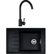 Комплект Мойка кухонная Wisent MWP780-26 антрацит + Смеситель WP49-098-3-26 антрацит
