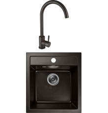 Комплект Мойка кухонная Wisent MW450-27 кофе + Смеситель W4998-3-27 кофе