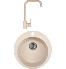 Комплект Мойка кухонная Wisent MWR480-30 крем + Смеситель WP49-098-4-30 крем