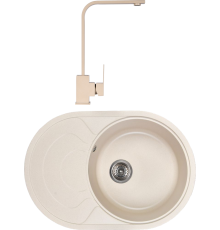 Комплект Мойка кухонная Wisent MWR760-30 крем + Смеситель WP49-098-6-30 крем