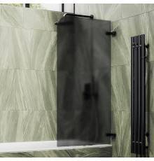 Шторка на ванну Maybahglass MGV-649-6 40 см, профиль черный, стекло графит матовое