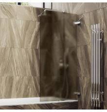 Шторка на ванну Maybahglass MGV-647-4 40 см, профиль хром, стекло бронза матовое