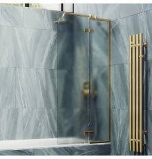 Шторка на ванну Maybahglass MGV-920-3 99 см, профиль золото, стекло сатин