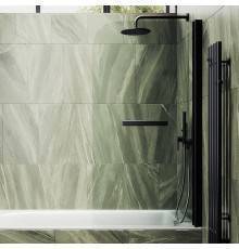 Шторка на ванну Maybahglass MGV-782-6 70x140, профиль черный, стекло прозрачное
