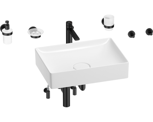 Комплект Wellsee Pure BY Wellsee 201006437 белый глянцевый, черный матовый, 9 в 1