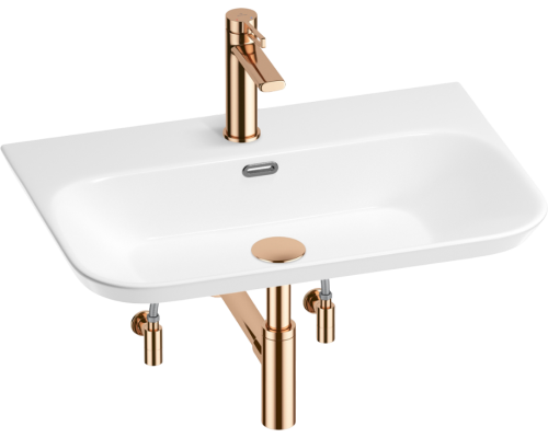 Комплект Wellsee Éclatant 2.0 201005464 глянцевый белый, розовое золото, 5 в 1