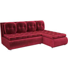Угловой диван Mebel-Ars Кормак бархат красный star velvet 3 dark red