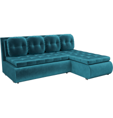 Угловой диван Mebel-Ars Кормак бархат сине-зеленый star velvet 43 black green