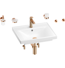 Комплект Wellsee FreeDom 201006954 глянцевый белый, розовое золото, 9 в 1