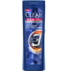 Шампунь Clear Men Объем и сила для всех типов волос, 3 в 1, для ежедневного применения, 380 мл