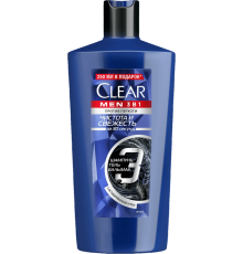 Шампунь Clear Men Чистота и свежесть увлажняющий, питательный, для всех типов волос, 3 в 1, для ежедневного применения, 610 мл