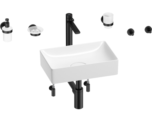 Комплект Wellsee Pure BY Wellsee 201006277 белый глянцевый, черный матовый, 9 в 1