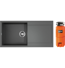 Комплект Мойка кухонная Omoikiri Sakaime 100-GR leningrad grey + Измельчитель Nagare slim 500