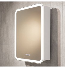 Зеркало-шкаф Silver Mirrors Фиджи 60x80 с подсветкой, с подогревом, с часами, белое