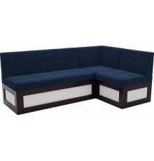 Угловой кухонный диван Mebel-Ars Нотис R 187х82х112 см велюр темно-синий luna 034