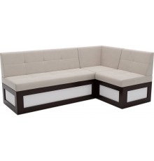 Угловой кухонный диван Mebel-Ars Нотис R 207х82х132 см бархат бежевый star velvet 6 light beige