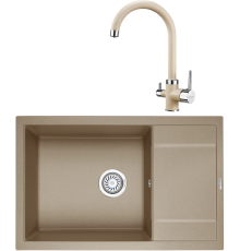 Комплект Мойка кухонная KRONA Flugel WRL780-500 1 78х50 см, sand + Смеситель Brunnen H270 1 sand
