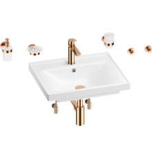 Комплект Wellsee FreeDom 201006904 глянцевый белый, розовое золото, 9 в 1