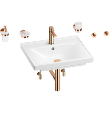 Комплект Wellsee FreeDom 201006929 глянцевый белый, розовое золото, 9 в 1