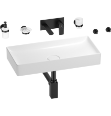 Комплект Wellsee Pure BY Wellsee 201006482 С ВНУТРЕННЕЙ ЧАСТЬЮ, глянцевый белый, матовый черный, 8 в 1