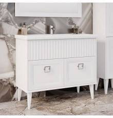 Тумба с раковиной ASB-Woodline Риола 100 белая