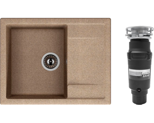 Комплект Мойка кухонная Dr. Gans Tekno 650 терра + Измельчитель Bone Crusher BC 910-SL-Slim Line