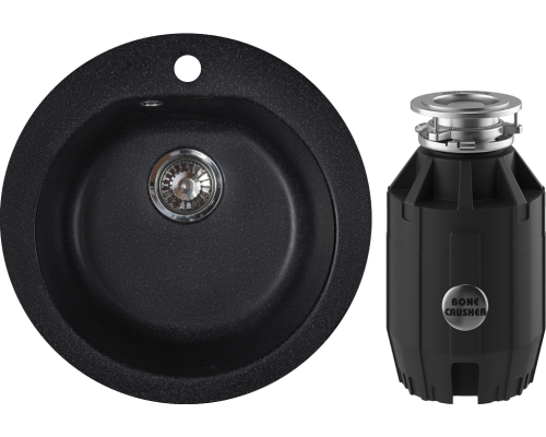 Комплект Мойка кухонная Reflexion Core RX1350СL уголь + Измельчитель Bone Crusher BC 910-AS
