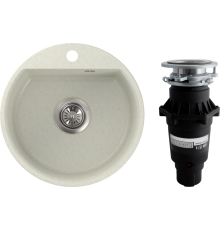 Комплект Мойка кухонная NOVA 44 белая + Измельчитель Bone Crusher BC 810-SL Slim Line