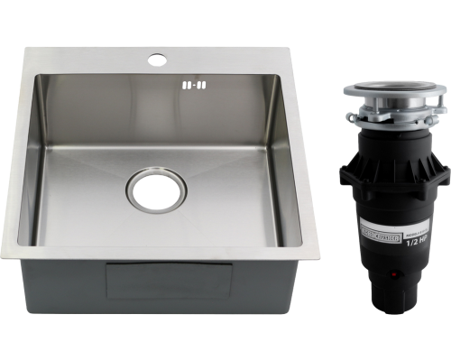 Комплект Мойка кухонная Melana R5050H сатин + Измельчитель Bone Crusher BC 810-SL Slim Line