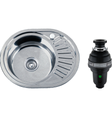 Комплект Мойка кухонная РМС MD6 MD6-5745OVL L + Измельчитель Bone Crusher BC 1000-AS