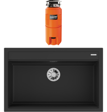 Комплект Мойка кухонная Omoikiri Kitagawa 79-LB-GB графит + Измельчитель Nagare slim 1250