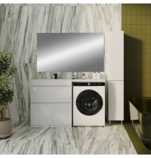 Мебель для ванной комнаты Style Line Даллас 140 L Люкс, напольная, 2 ящика, зеркало DIWO Элиста
