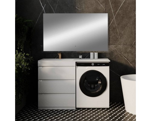 Мебель для ванной комнаты Style Line Даллас 130 L Люкс Plus напольная, белая, 3 ящика, зеркало DIWO Элиста Мебель для ванной комнаты Style Line Даллас 130 L Люкс Plus напольная, белая, 3 ящика, зеркало DIWO Элиста