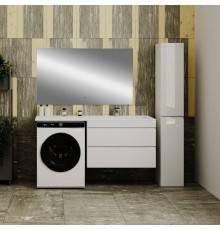 Мебель для ванной комнаты Style Line Даллас 150 R Люкс Plus подвесная, белая, зеркало DIWO Элиста
