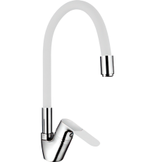 Смеситель для кухни Ledeme H53 L4153-3 с гибким изливом, хром, белый