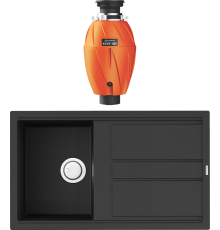 Комплект Мойка кухонная Omoikiri Kitagawa 86-GB графит + Измельчитель Nagare 1000