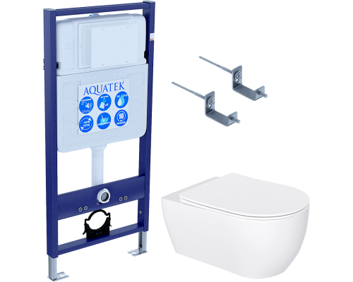 Комплект Унитаз подвесной AQUATEK Европа New AQ1106L-00 безободковый, с микролифтом + Инсталляция Standard INS-0000012 + Комплект креплений KKI-0000002 Комплект Унитаз подвесной AQUATEK Европа New AQ1106L-00 безободковый, с микролифтом + Инсталляция Standard INS-0000012 + Комплект креплений KKI-0000002