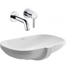 Комплект Раковина Duravit D-code 0338490000 встраиваемая + Смеситель Kludi Bozz 382440576 хром