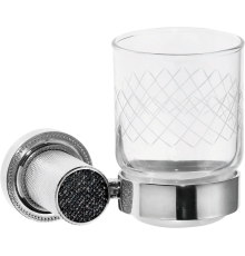 Стакан Boheme Royal Cristal Black подвесной, хром