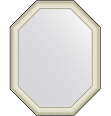 Зеркало Evoform Octagon BY 7445 74х94 белая кожа с хромом, в багетной раме