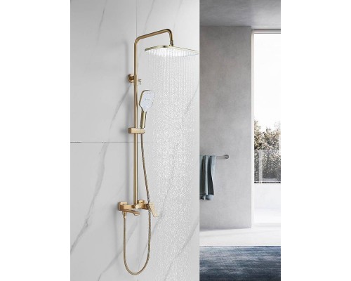 Душевая система Shevanik S4036G, золотой сатин