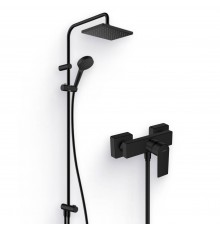 Душевой комплект Смеситель для душа Hansgrohe Vernis Shape 71650670 черный + Стойка 26289670 Showerpipe 230 1jet Reno EcoSmart, черный
