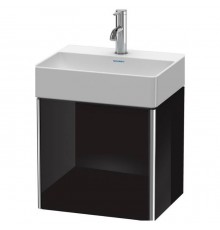 Duravit XSquare Тумба подвесная 43.4х34х39.7см, с раковиной, 1 дверца левая,  цвет: черный глянцевый. 0732450071,  XS4060L4040
