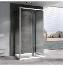 Душевой уголок Abber Schwarzer Diamant AG30140H-S75-S75 140x75, профиль хром, стекло прозрачное