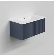 Тумба с раковиной La Fenice Terra 80 подвесная, blu grigio, раковина Slim Line 80 см