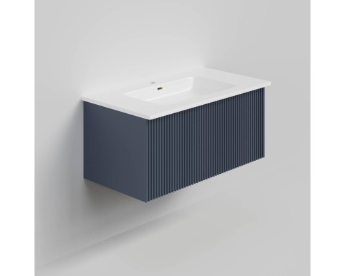 Тумба с раковиной La Fenice Terra 80 подвесная, blu grigio, раковина Slim Line 80 см Тумба с раковиной La Fenice Terra 80 подвесная, blu grigio, раковина Slim Line 80 см