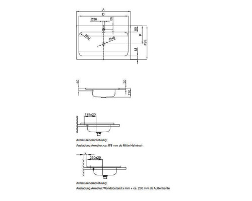 Bette One Раковина встраиваемая на столешницу 80times;49.5times;13см, без отв., с переливом, сталь, цвет: белый. A139-000 УЦЕНКА