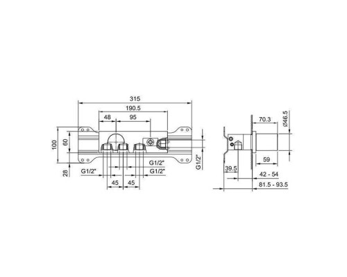 Fantini Venezia Встраиваемый смеситель для душа, цвет: хром. 29 02 N385SB,  29 02 N448