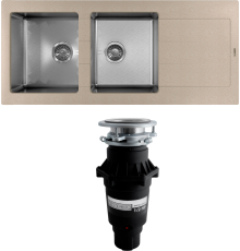 Комплект Мойка Florentina Комби 1160 песочная + Измельчитель Bone Crusher BC 810-SL Slim Line