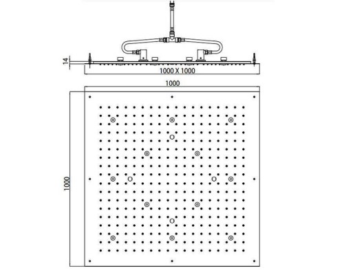BOSSINI DREAM-XL CUBE Верхний душ 1000 x 1000 мм, с 12 LED (белый), блок питания/управления, цвет: хром. WI0383.030 BOSSINI DREAM-XL CUBE Верхний душ 1000 x 1000 мм, с 12 LED (белый), блок питания/управления, цвет: хром. WI0383.030